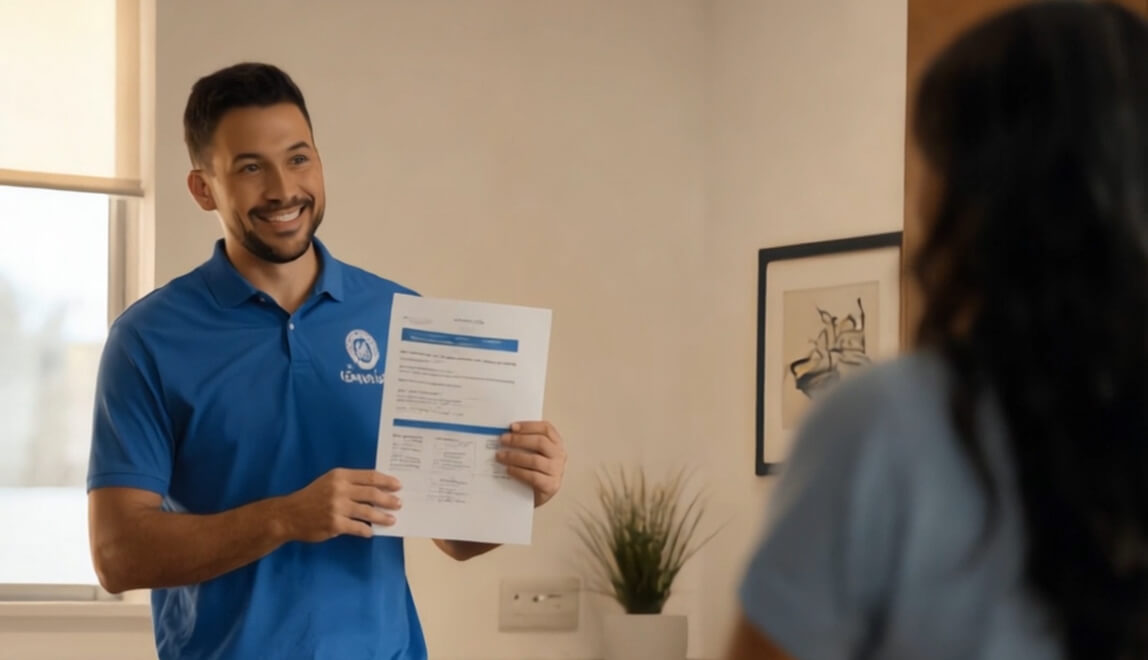 Technician holding a UAE lab water certificate
